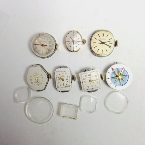 Vintage Broken Mechanical Watch Lot, Faces Craft Repurpose Supplies Repair - Picture 5 of 5